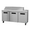 Refrigerator, Three Section Sandwich Prep Table, Stainless Doors