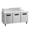 Refrigerator, Three Section Sandwich Prep Table, Stainless Doors