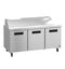 Refrigerator, Three Section Sandwich Prep Table, Stainless Doors