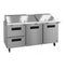 Refrigerator, Three Section Mega Top Prep Table, Drawer/Door Combo