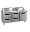 Refrigerator, Three Section Mega Top Prep Table, Drawer/Door Combo