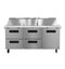 Refrigerator, Three Section Mega Top Prep Table, Drawer/Door Combo