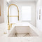 Autograph Edition Sierra Pull Down Spring Single Handle Kitchen Faucet In Polished Gold