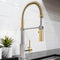 Autograph Edition Sierra Pull Down Spring Single Handle Kitchen Faucet In Brushed Nickel And Champagne Bronze