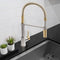 Autograph Edition Sierra Pull Down Spring Single Handle Kitchen Faucet In Brushed Nickel And Champagne Bronze