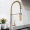 Autograph Edition Sierra Pull Down Spring Single Handle Kitchen Faucet In Brushed Nickel And Champagne Bronze