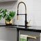 Autograph Edition Sierra Pull Down Spring Single Handle Kitchen Faucet In Matte Black And Champagne Bronze