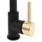 Autograph Edition Sierra Pull Down Spring Single Handle Kitchen Faucet In Matte Black And Champagne Bronze