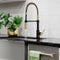Autograph Edition Sierra Pull Down Spring Single Handle Kitchen Faucet In Matte Black And Champagne Bronze