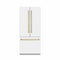 Autograph Edition 36 In. 19.6 Cu. Ft. French Door Built-in Bottom Freezer Refrigerator With Water Dispenser And Ice Maker In White Matte With Stainless Steel Interior And Champagne Bronze Accents
