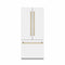 Autograph Edition 36 In. 19.6 Cu. Ft. French Door Built-in Bottom Freezer Refrigerator With Water Dispenser And Ice Maker In White Matte With Stainless Steel Interior And Polished Gold Accents