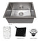 23 In. Meribel Undermount Single Bowl Satin Stainless Steel Kitchen Sink With Bottom Grid