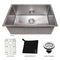 27 In. Meribel Undermount Single Bowl Stainless Steel Kitchen Sink With Bottom Grid