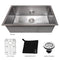 33 In. Meribel Undermount Single Bowl Satin Stainless Steel Kitchen Sink With Bottom Grid
