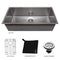 36 In. Meribel Undermount Single Bowl Satin Stainless Steel Kitchen Sink With Bottom Grid