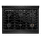 36 In. Paramount Gas Rangetop With 6 Burners And Porcelain Cooktop In Black Stainless Steel