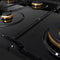 48 In. Paramount Gas Rangetop With 8 Brass Burners And Porcelain Cooktop In Black Stainless Steel