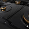 48 In. Paramount Gas Rangetop With 8 Brass Burners And Porcelain Cooktop In Black Stainless Steel