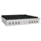 48 In. Paramount Gas Rangetop With 8 Brass Burners And Porcelain Cooktop In Stainless Steel