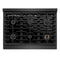 36 In. Paramount Gas Rangetop With 6 Burners And Porcelain Cooktop In Black Satin Stainless Steel