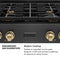 Autograph Edition 30 In. Paramount Gas Rangetop With 4 Burners And Porcelain Cooktop In Black Satin Stainless Steel With Champagne Bronze Accents