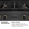 Designer Collection 30 In. Paramount Gas Rangetop With 4 Burners In Black Satin Stainless Steel With Matte Black And Champagne Bronze Accents