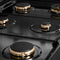 Autograph Edition 36 In. Paramount Gas Rangetop With 6 Burners And Porcelain Cooktop In Black Satin Stainless Steel With Champagne Bronze Accents