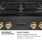 Autograph Edition 36 In. Paramount Gas Rangetop With 6 Burners And Porcelain Cooktop In Black Satin Stainless Steel With Champagne Bronze Accents