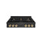 Autograph Edition 36 In. Paramount Gas Rangetop With 6 Burners And Porcelain Cooktop In Black Satin Stainless Steel With Polished Gold Accents