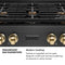 Autograph Edition 36 In. Paramount Gas Rangetop With 6 Burners And Porcelain Cooktop In Black Satin Stainless Steel With Polished Gold Accents