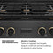 Designer Collection 36 In. Paramount Gas Rangetop With 6 Burners In Black Satin Stainless Steel With Matte Black And Champagne Bronze Accents