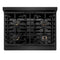 Autograph Edition 30 In. Paramount Gas Rangetop With 4 Burners And Porcelain Cooktop In Black Stainless Steel With Champagne Bronze Accents