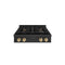 Autograph Edition 30 In. Paramount Gas Rangetop With 4 Burners And Porcelain Cooktop In Black Stainless Steel With Polished Gold Accents