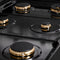 Autograph Edition 36 In. Paramount Gas Rangetop With 6 Burners And Porcelain Cooktop In Black Stainless Steel With Champagne Bronze Accents