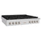48 In. Paramount Gas Rangetop With 8 Brass Burners And Porcelain Cooktop In Satin Stainless Steel