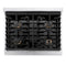 Autograph Edition 30 In. Paramount Gas Rangetop With 4 Burners And Porcelain Cooktop In Satin Stainless Steel With Matte Black Accents