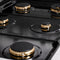 Autograph Edition 36 In. Paramount Gas Rangetop With 6 Burners And Porcelain Cooktop In Stainless Steel With Champagne Bronze Accents