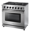 36 Inch Liquid Propane Range, 6 Burner Convection Oven