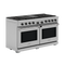 60 Inch Gas Range, 8 Burner Double Oven