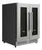 24 Inch Built-in Dual Zone Wine Cooler, 42 Bottle Capacity French Door Wine Fridge