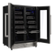 24 Inch Built-in Dual Zone Wine Cooler, 42 Bottle Capacity French Door Wine Fridge