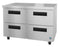 Freezer, Two Section Undercounter, Stainless Drawers