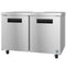 Freezer, Two Section Undercounter, Stainless Doors