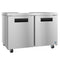 Freezer, Two Section Undercounter, Stainless Doors with Lock