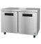Freezer, Two Section Undercounter, Stainless Doors with Lock