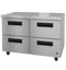 Freezer, Two Section Undercounter, Stainless Drawers