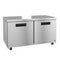 Freezer, Two Section Undercounter, Stainless Doors with Lock