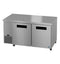 Side Mount Freezer, Two Section Undercounter, Stainless Doors