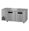 Side Mount Freezer, Two Section Undercounter, Stainless Doors