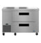 Side Mount Refrigerator, Single Section Undercounter, Stainless Drawers